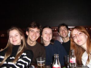 My friends in a karaoke bar in Amsterdam